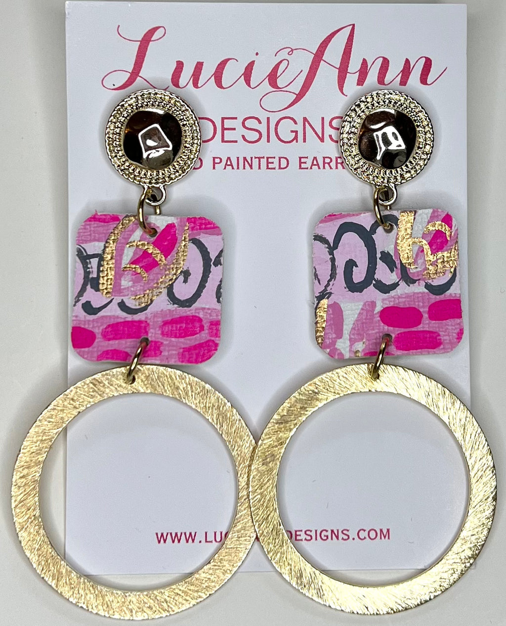 Round hoops in Pink Abstract