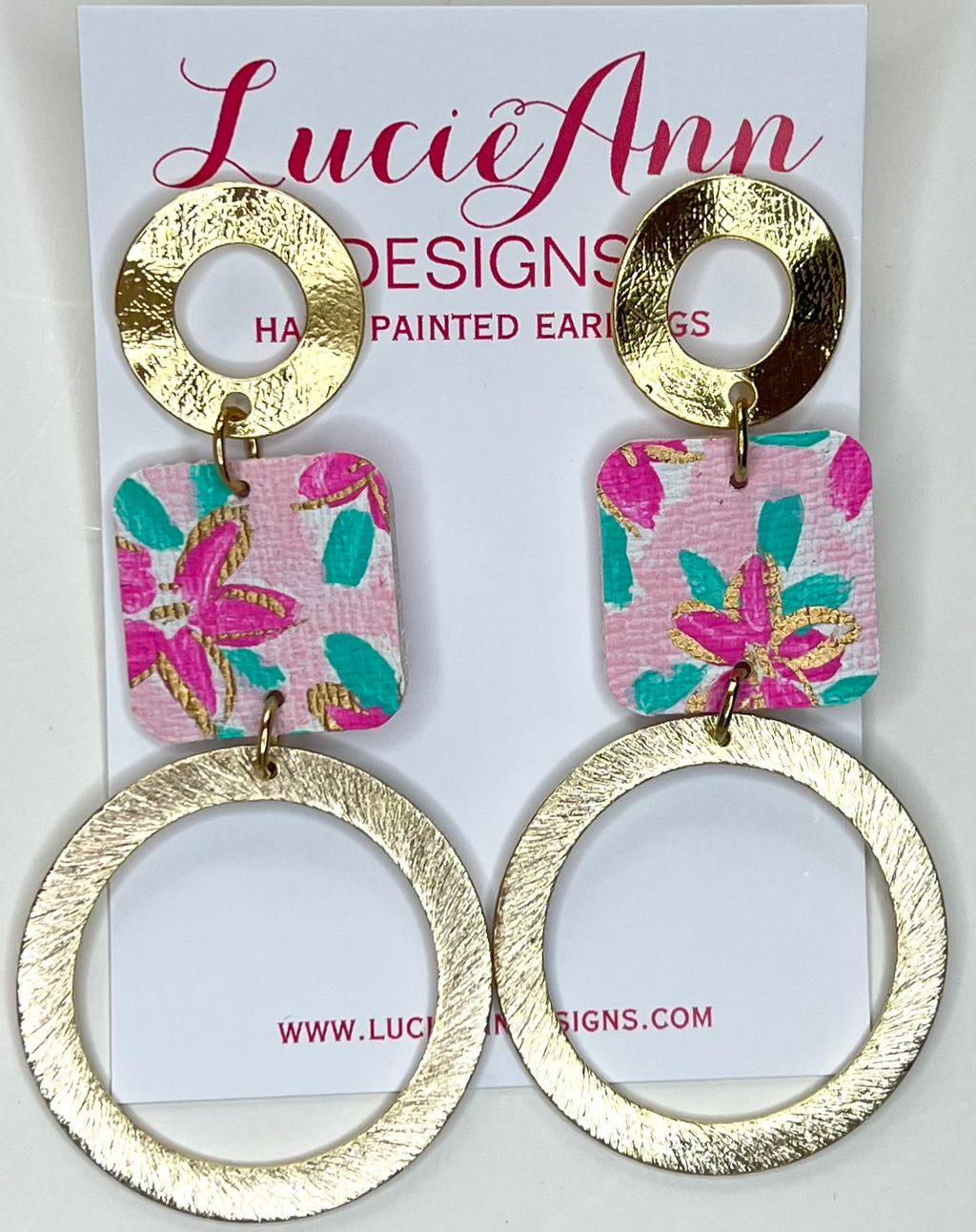 Round hoops in Pink Floral