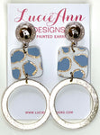 Round hoops in Ice Blue Leopard