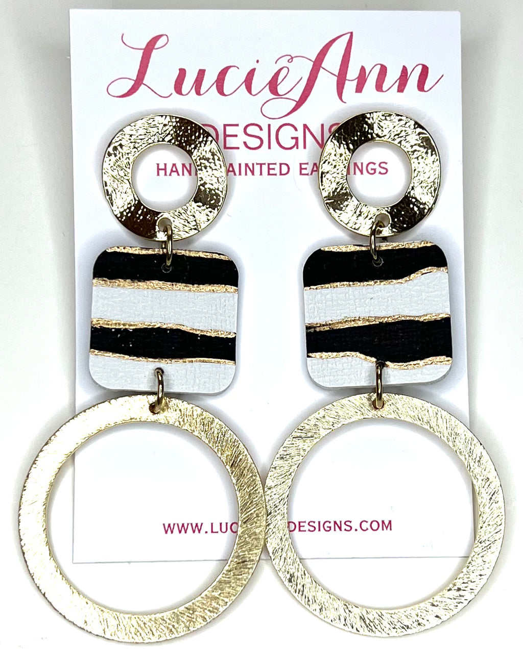 Round hoops in Black and White Zebra