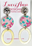 Oval hoops in Pink Floral