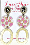 Oval hoops in Cotton Candy Pink Leopard